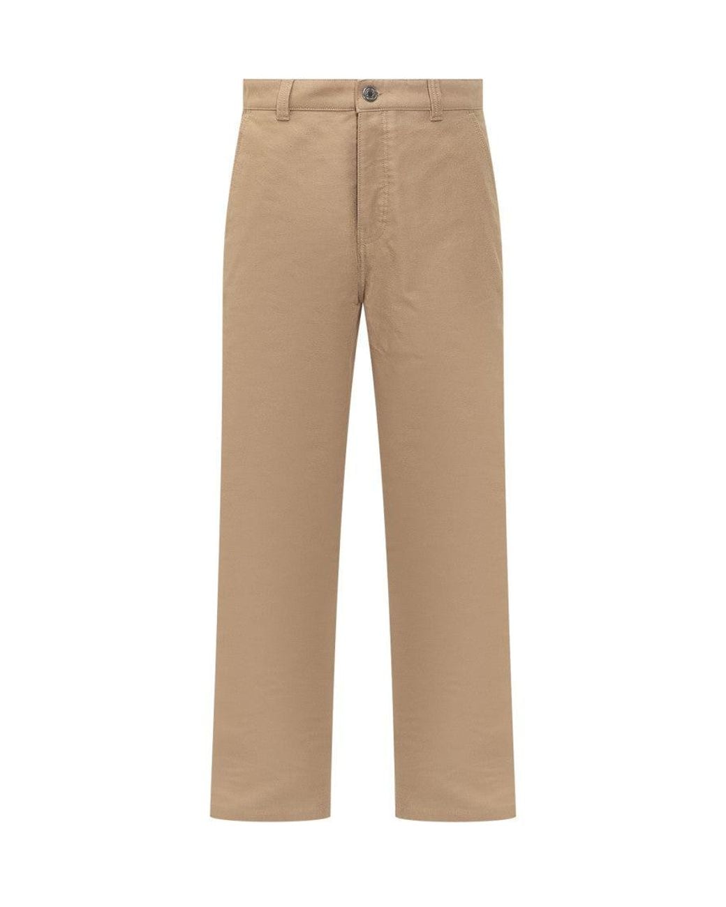 AMI Natural Straight Flat Front Pants for men
