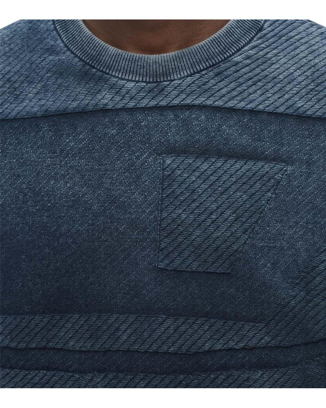 DIESEL Blue Crew Neck Sweatshirt for men