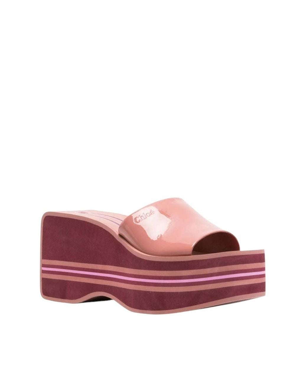 Chloé Red Stripes Wedges
