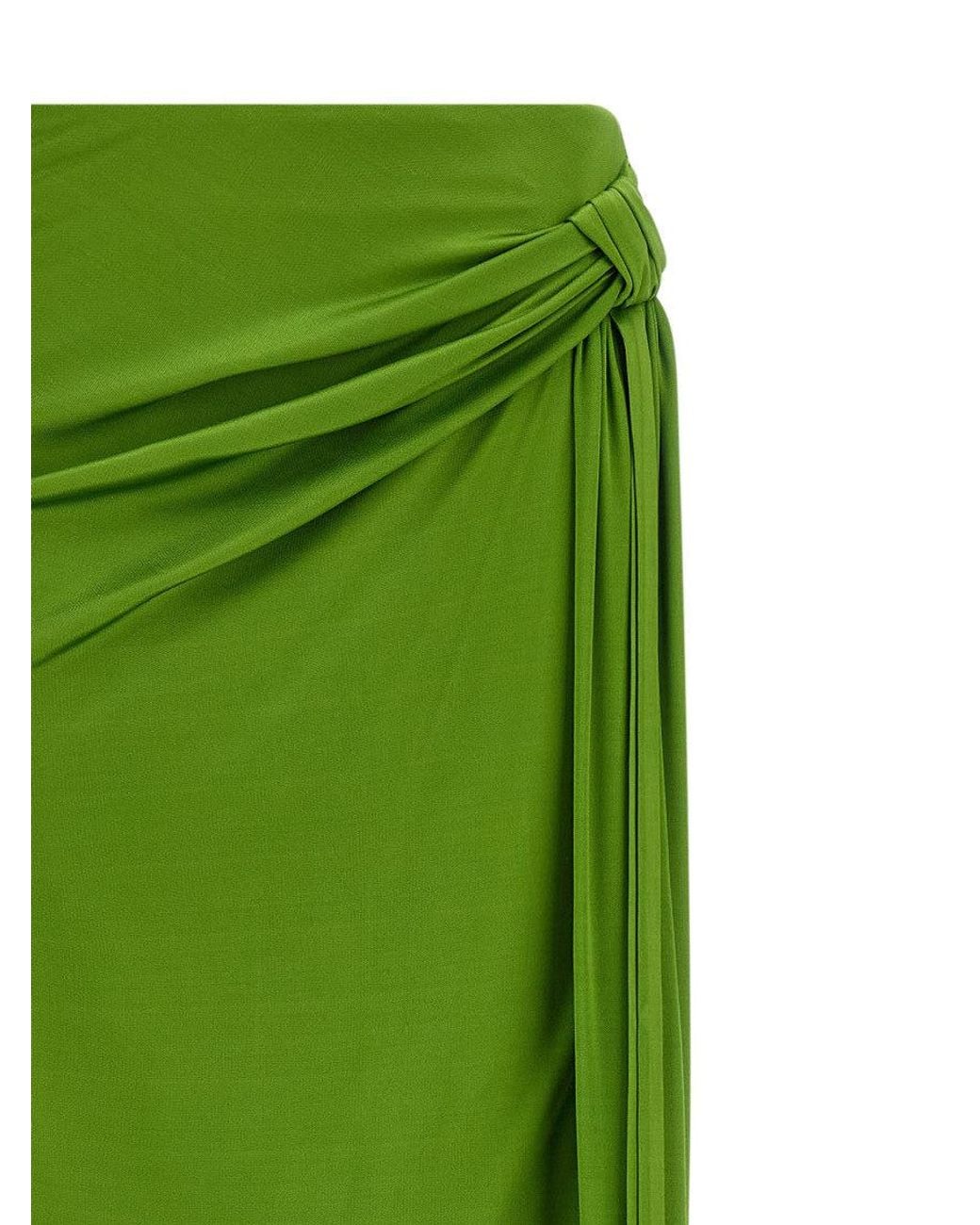 Elisabetta Franchi Green Shiny Viscose Skirt