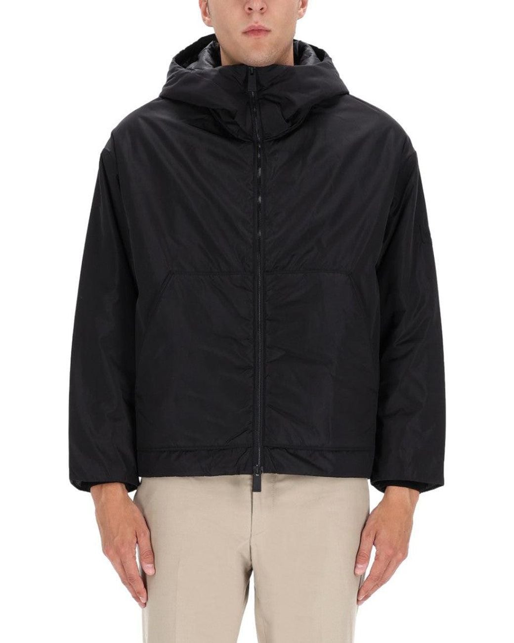 Premiata Black Solid Hood Jacket for men