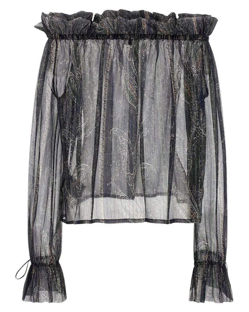 Saint Laurent Black Lurex Blouse