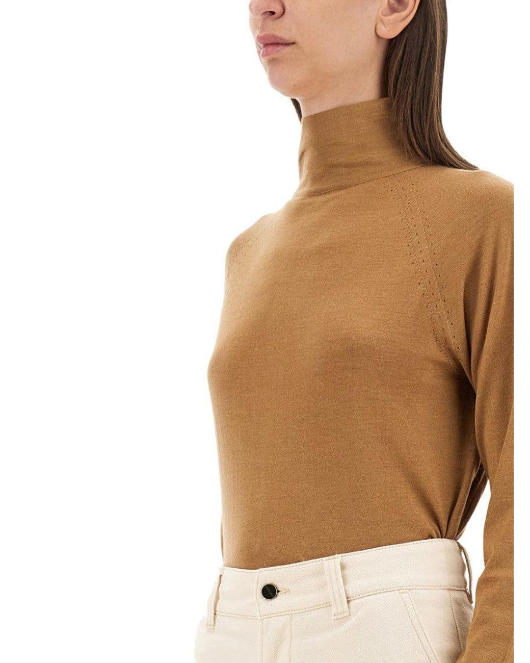 Kiton White Smooth Cashmere-Silk Blend Turtleneck Shirt