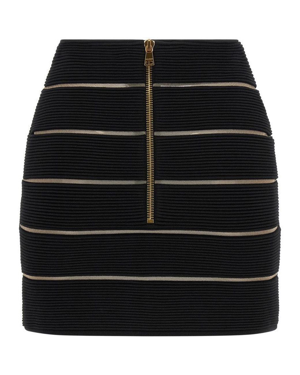 Balmain Black V-Shaped Waist Skirt