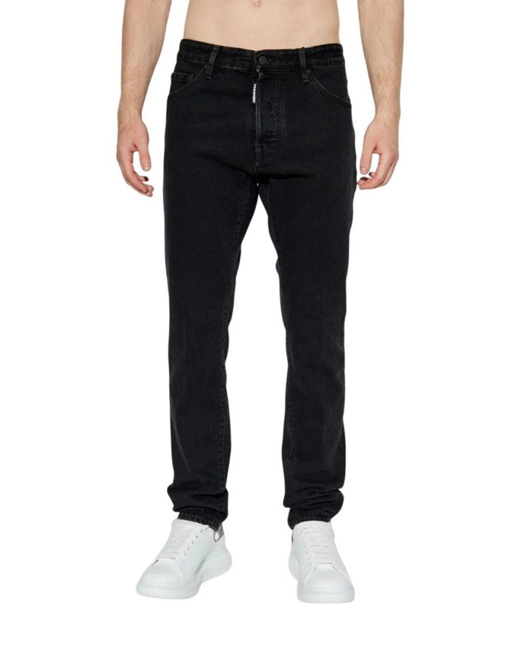DSquared² Black Slim Mid Rise Jeans for men