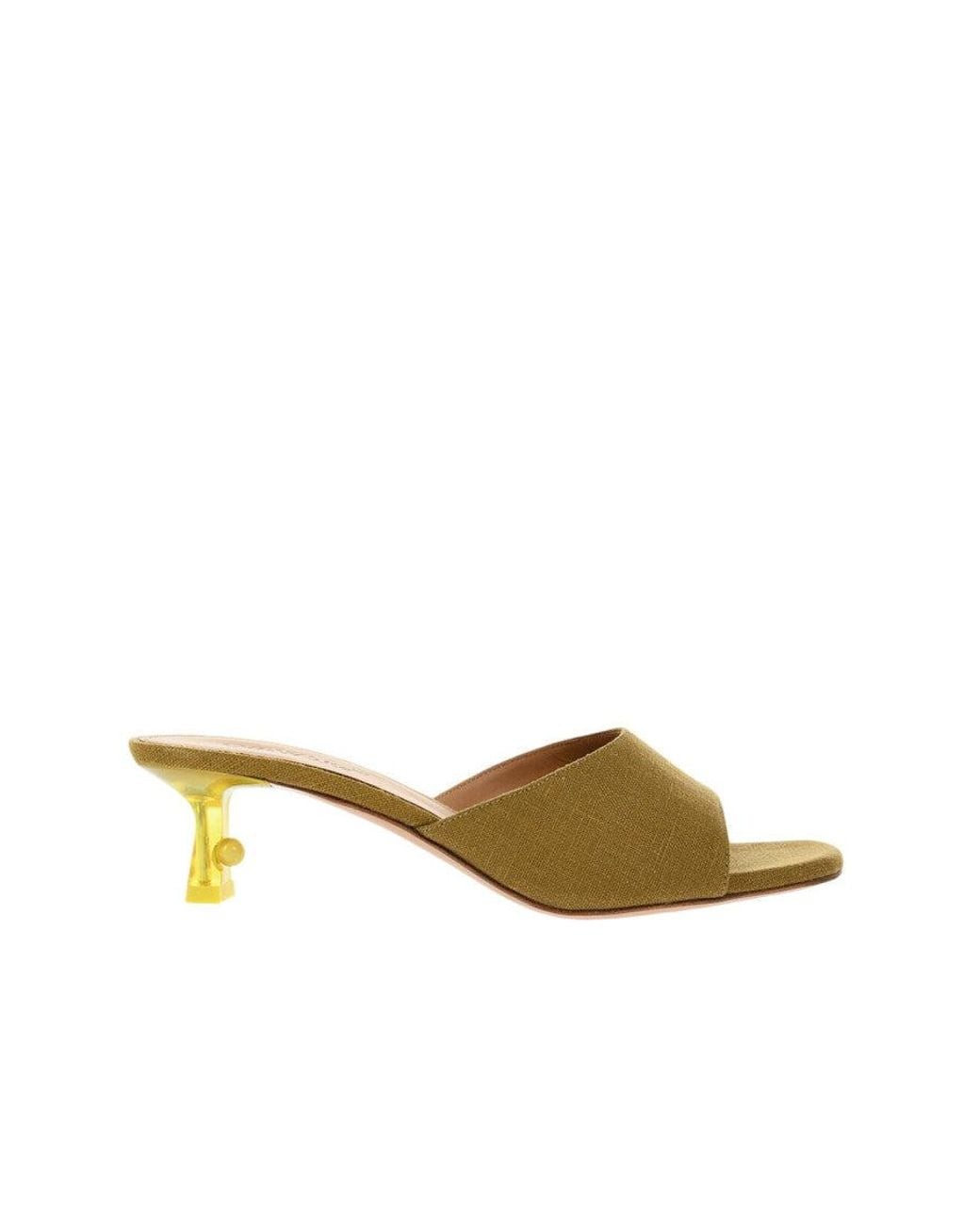 Off-White c/o Virgil Abloh Metallic Open-Toe Heels