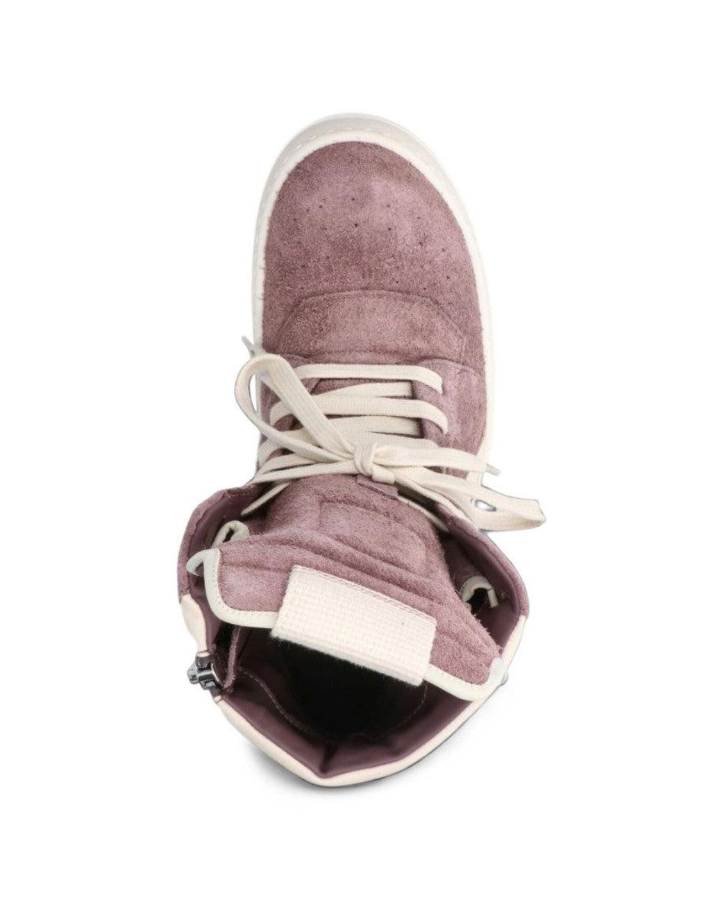 Rick Owens Pink Geobasket Leather Sneakers