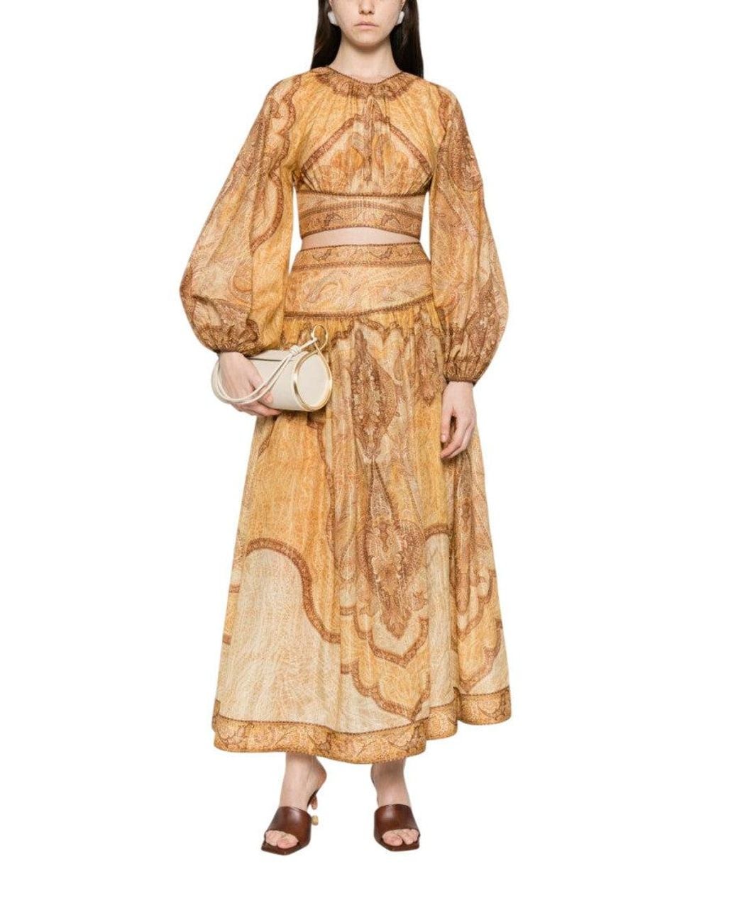 Zimmermann Natural Paisley Round Neck Top