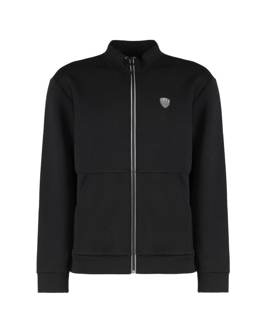 EA7 Black Logo Track Jacket for men