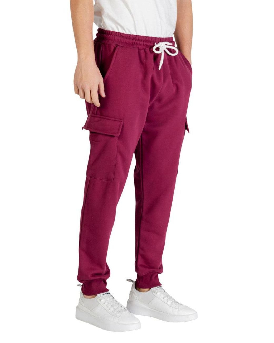 ICON DENIM Red Drawstring Joggers for men
