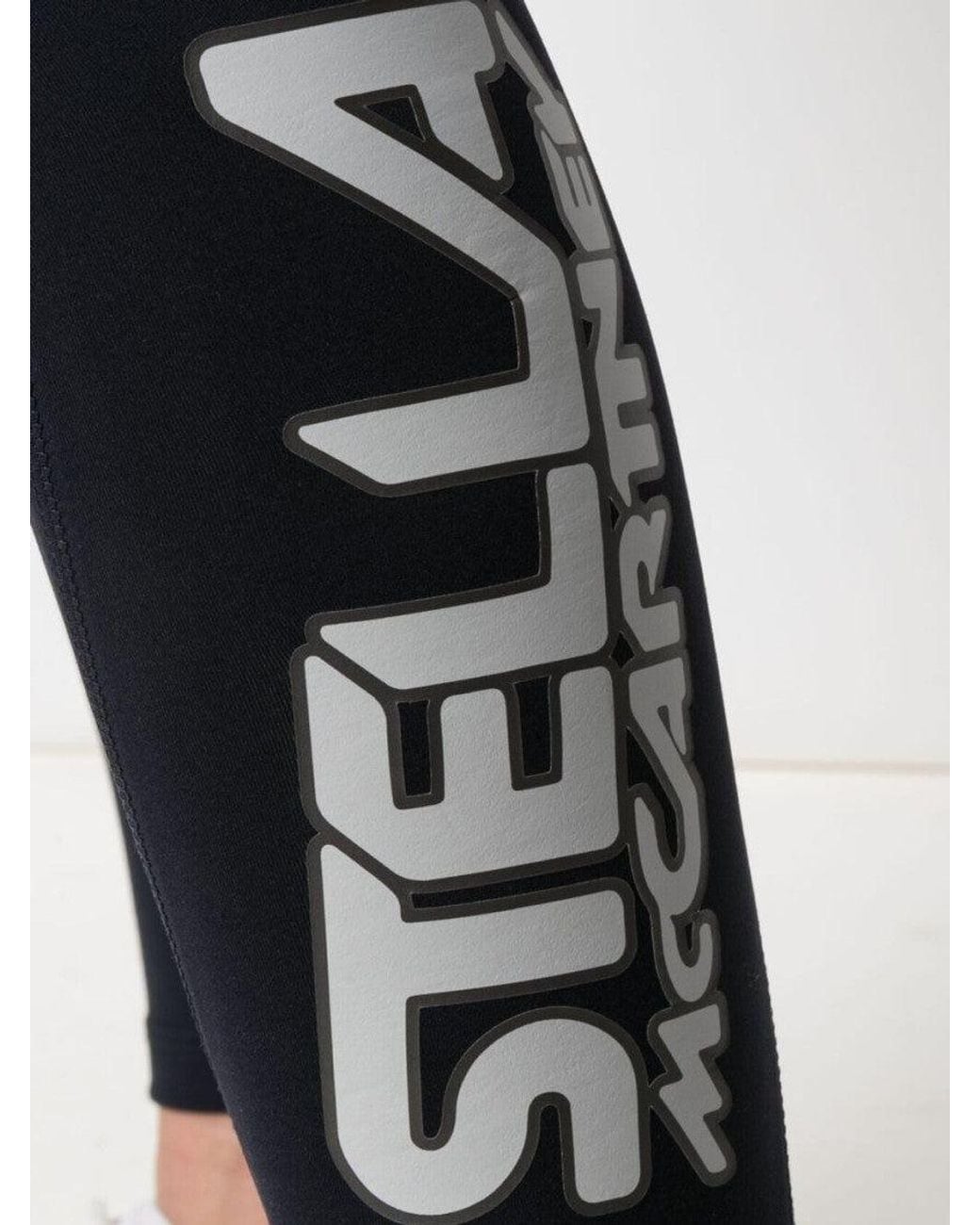 Stella McCartney Blue Dark Logo Print Scuba Leggings