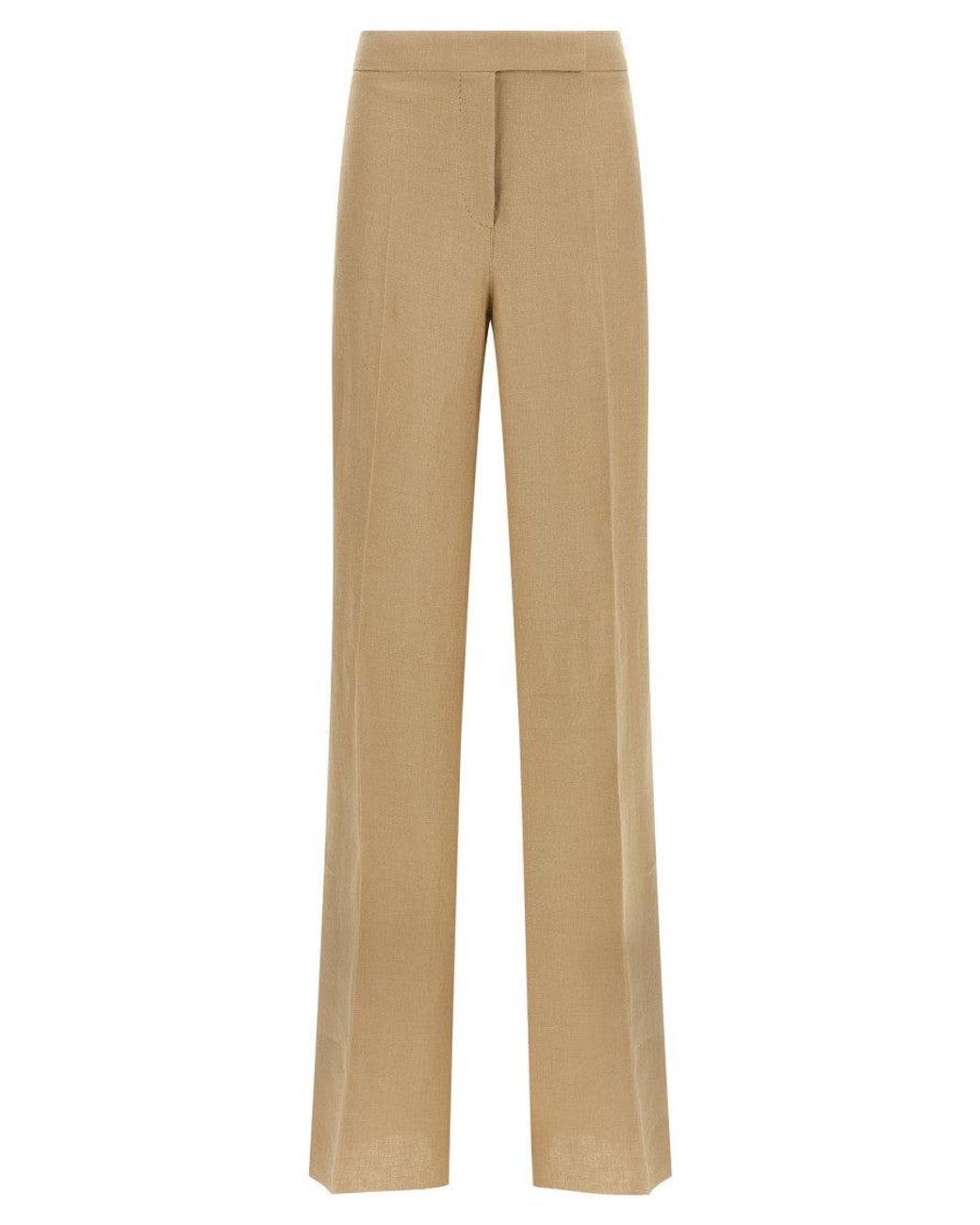Max Mara Natural Regular Flat Front Pants