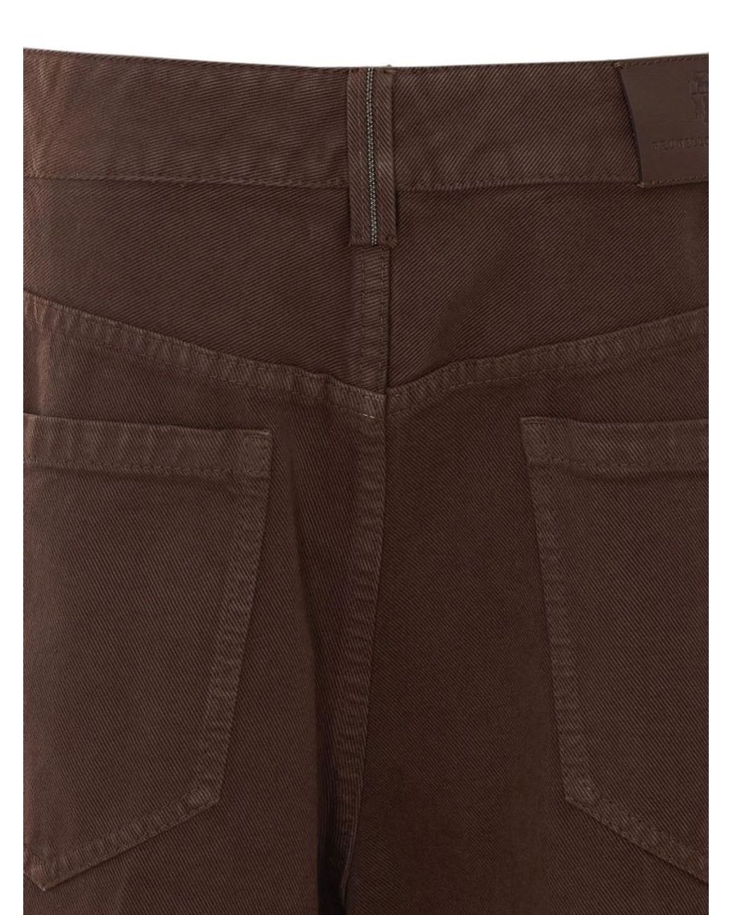 Brunello Cucinelli Brown Regular Flat Front Pant