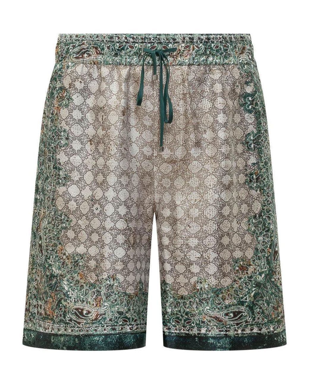 Amiri Gray Paisley Print Shorts for men