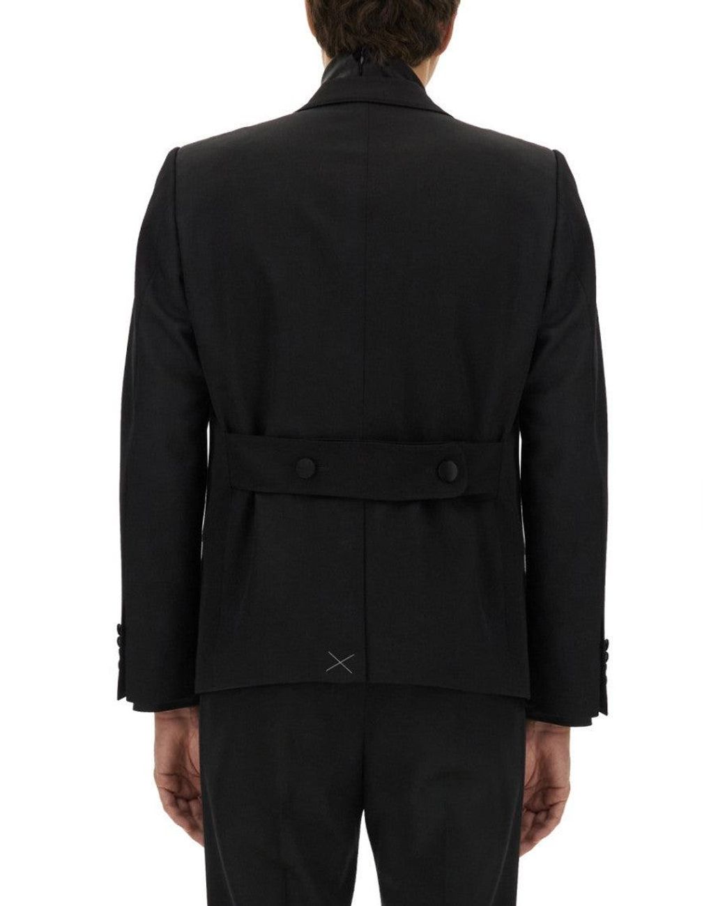 Dolce & Gabbana Black Peaked Lapel Blazer for men