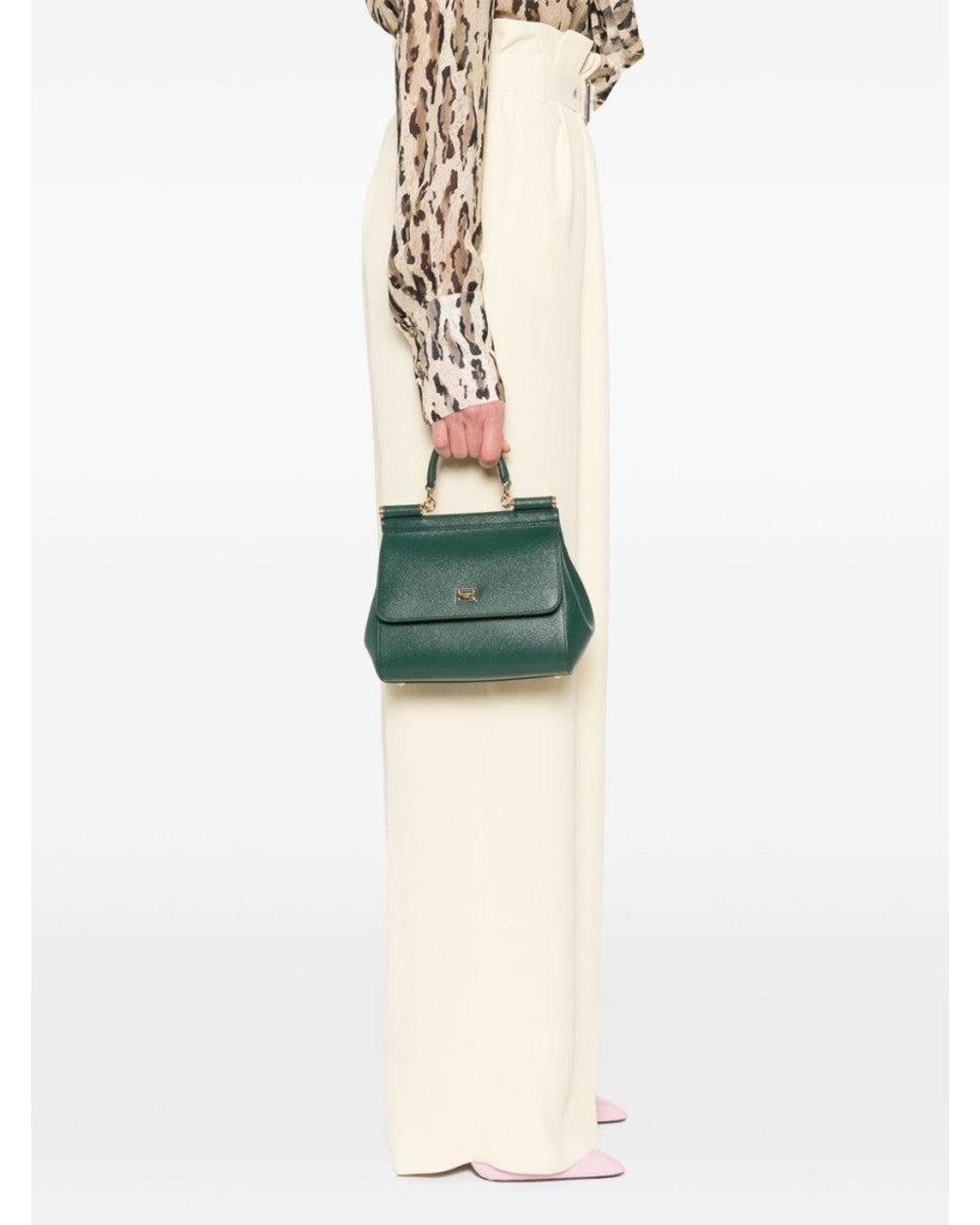 Dolce & Gabbana Green Sicily Medium Satchel