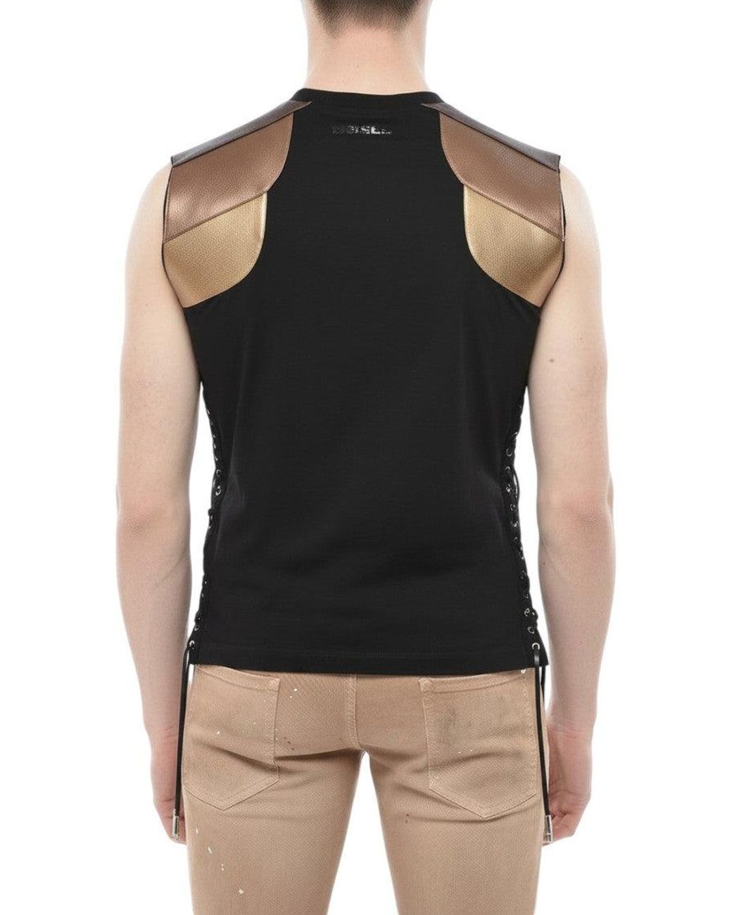 DSquared² Black Solid Sleeveless T-Shirt for men