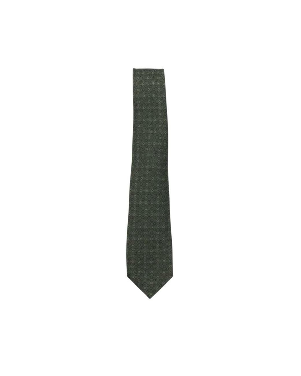 Ferragamo Green Geometric Pattern Tie for men