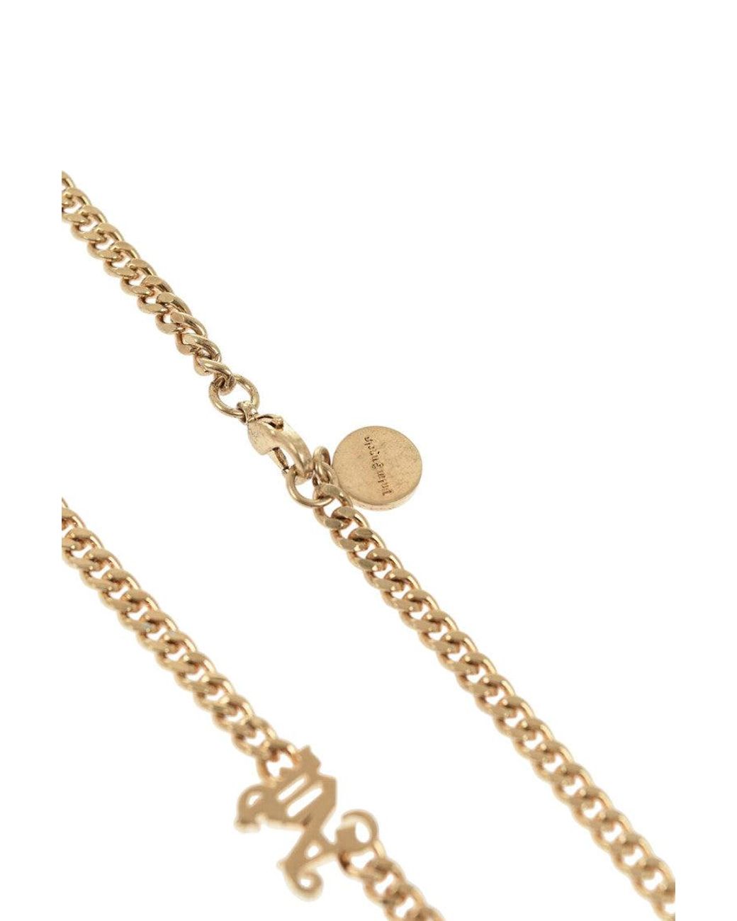 Palm Angels White Monogram Chain Necklace
