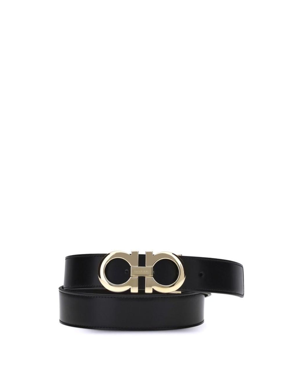 Ferragamo White Gancini Solid Reversible Belt for men