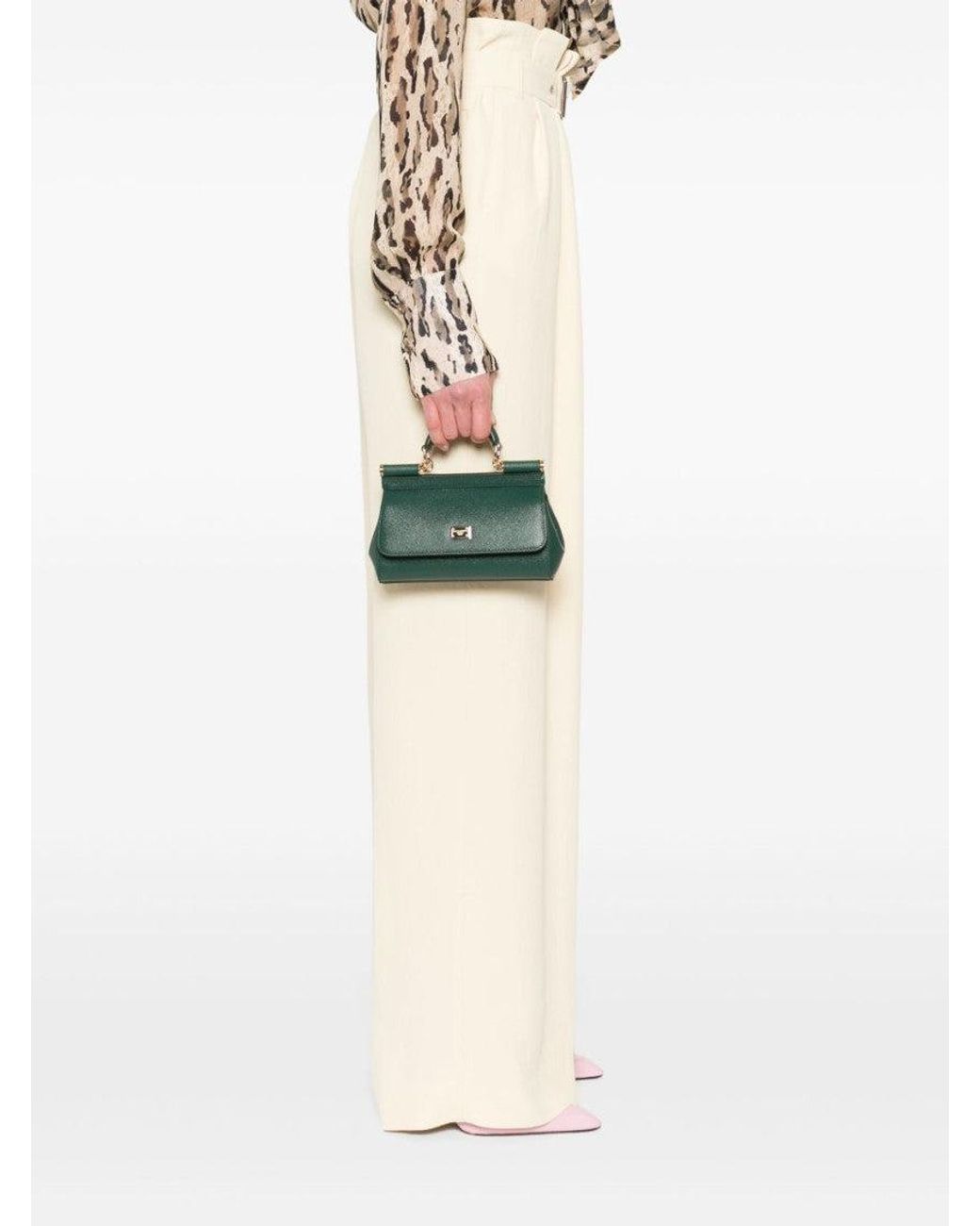 Dolce & Gabbana Green Sicily Small Satchel