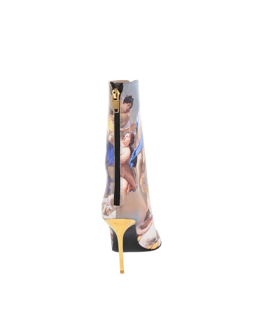 Balmain Multicolor Leather Printed Boots