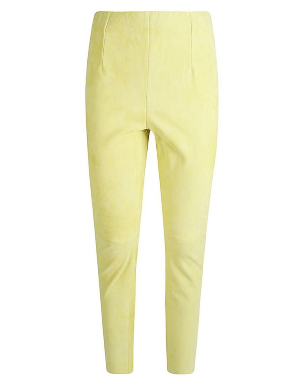 Via Masini 80 Yellow Slim Fit Suede Trousers