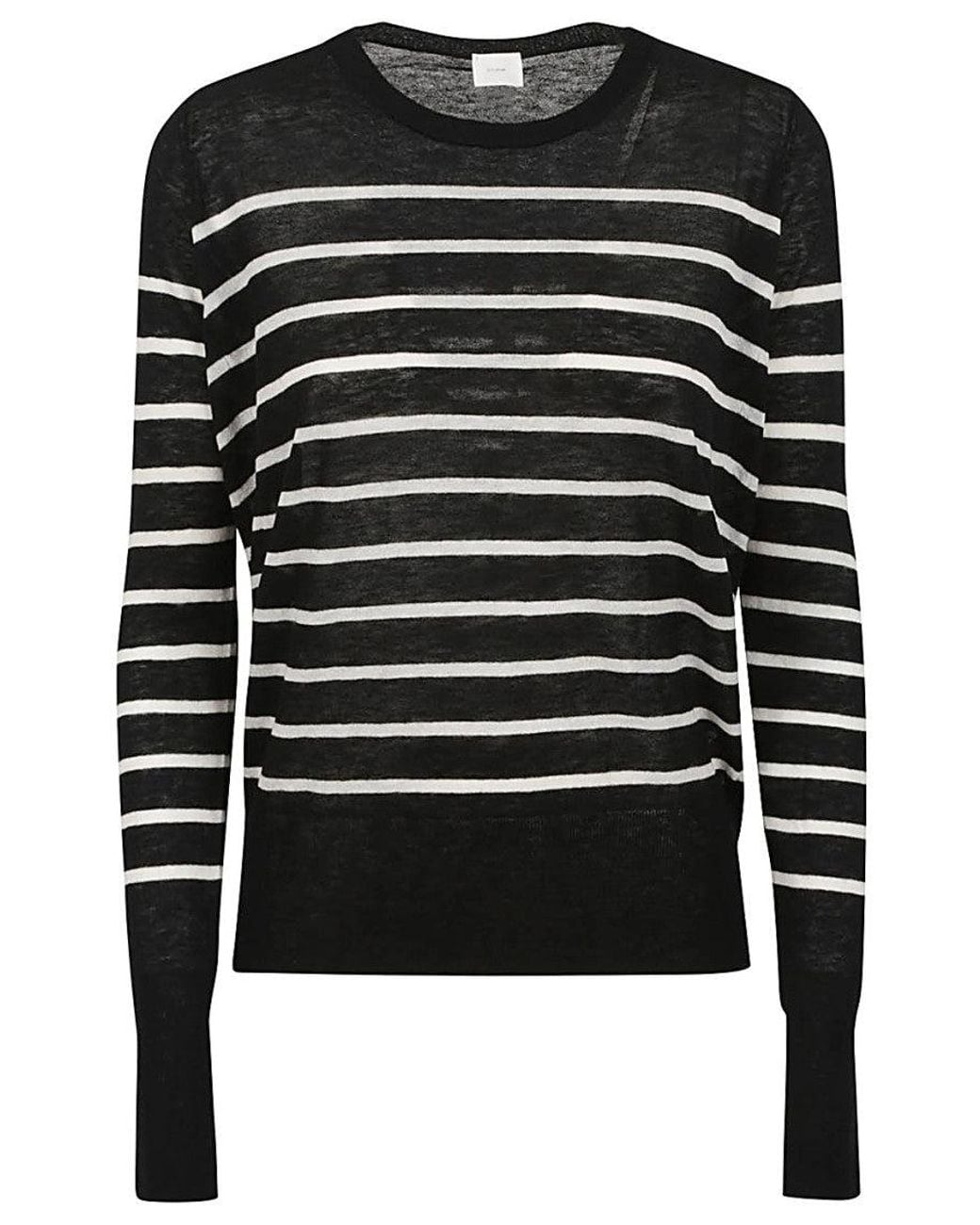 C.t. Plage Black Wool Striped Sweater