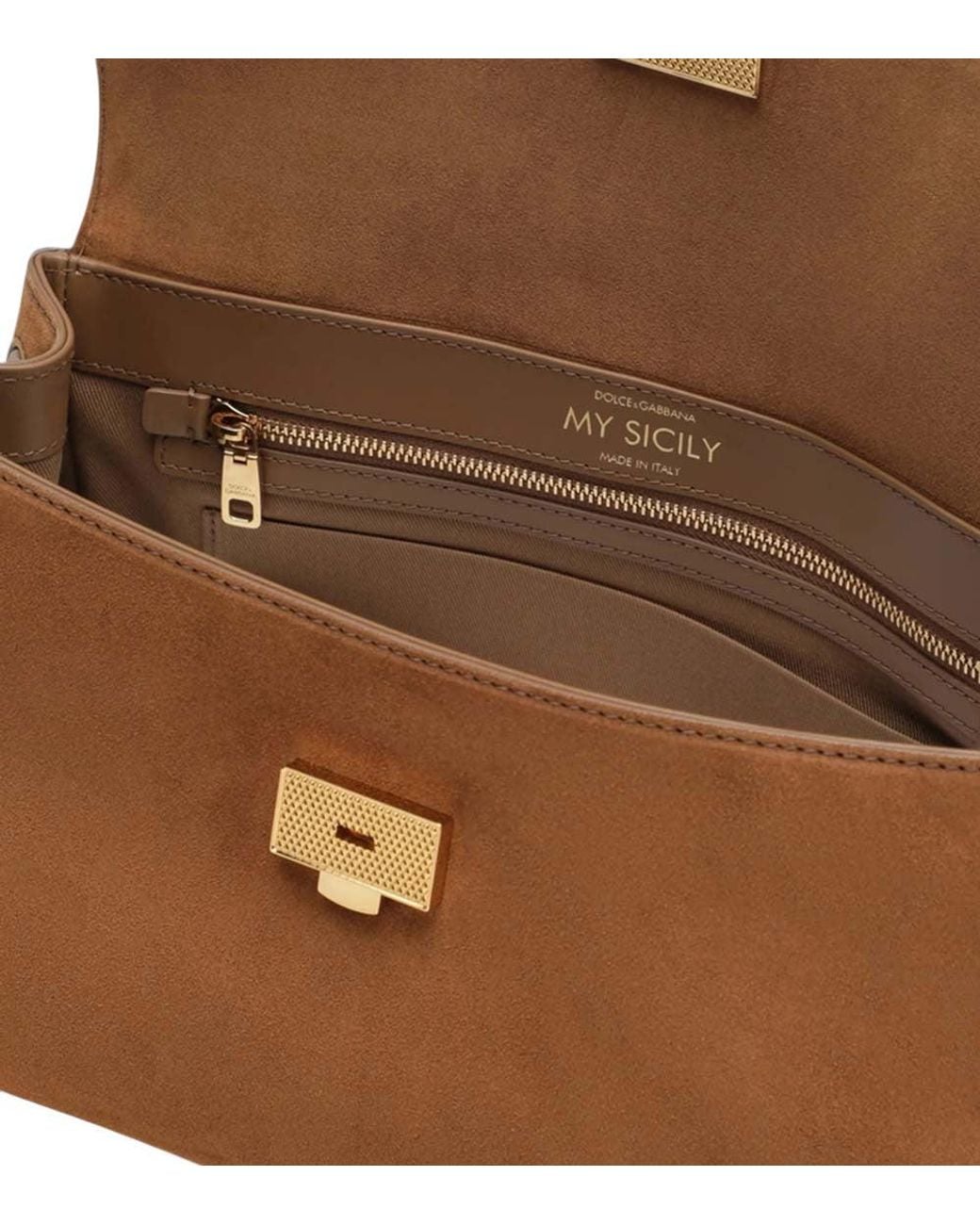 Dolce & Gabbana Brown My Sicily Medium Satchel