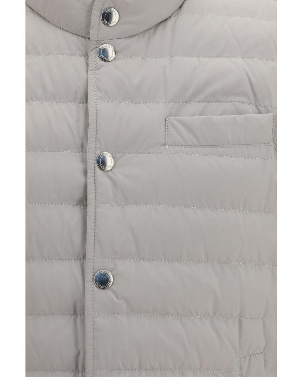 Brunello Cucinelli Gray Light Sleeveless Jacket for men