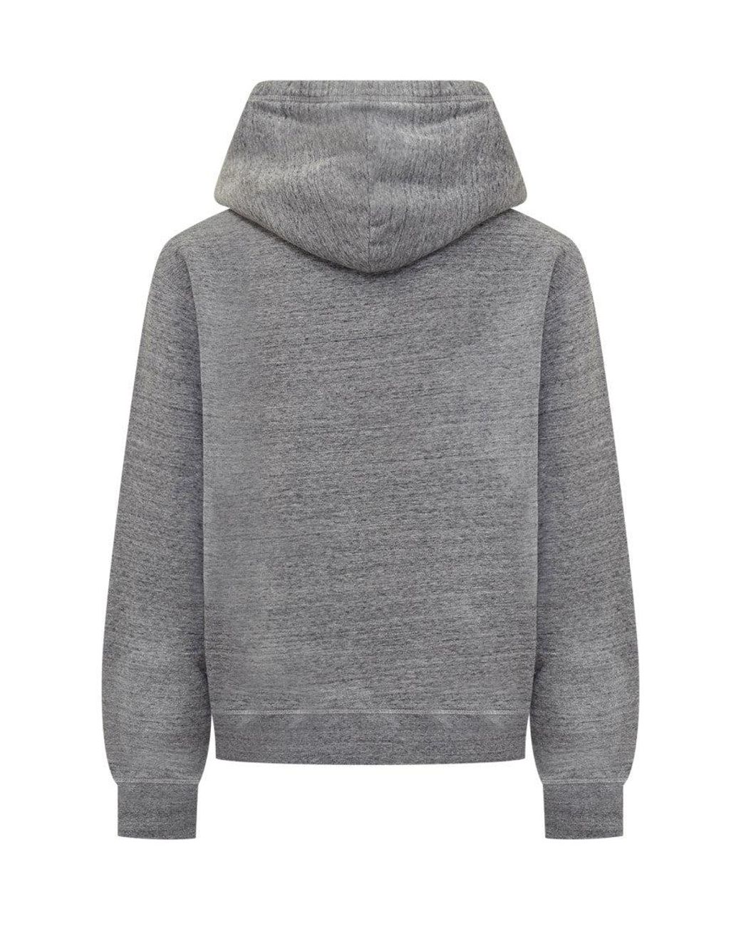 DSquared² Gray Graphic Hood Sweatshirt for men