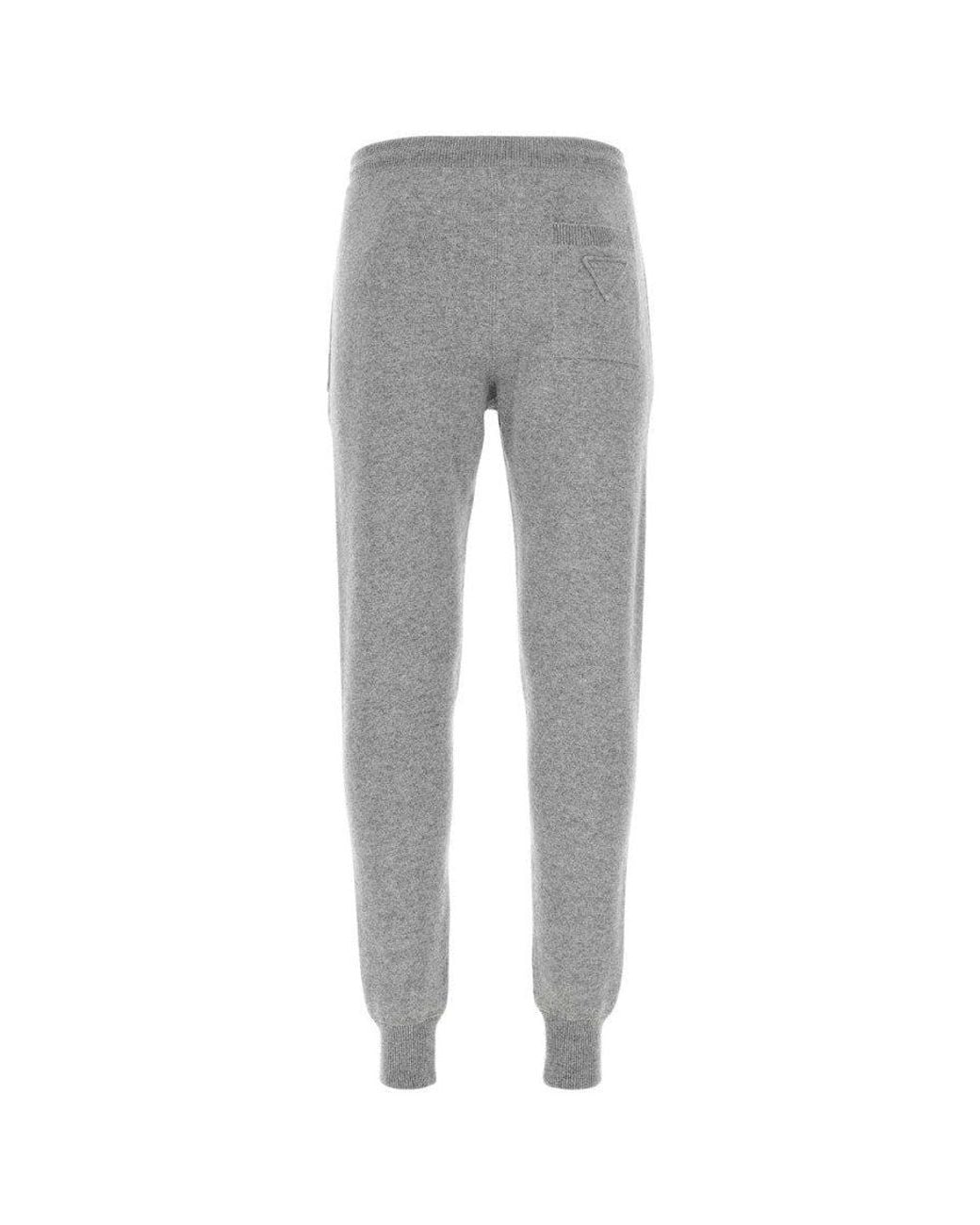 Prada Gray Melange Stretch Cashmere Joggers for men
