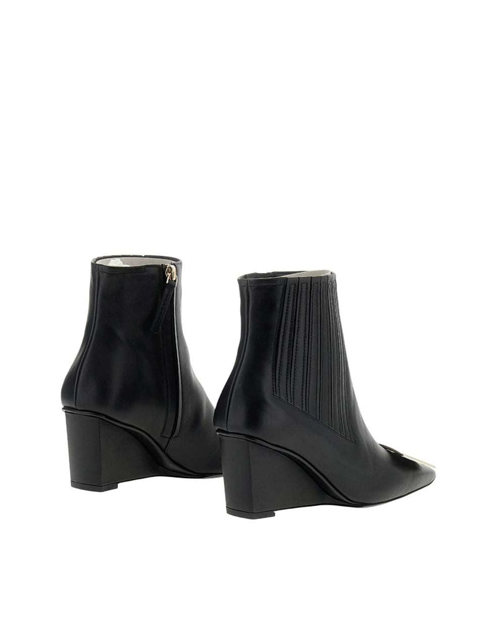 Roger Vivier Black Leather Vivier Boots