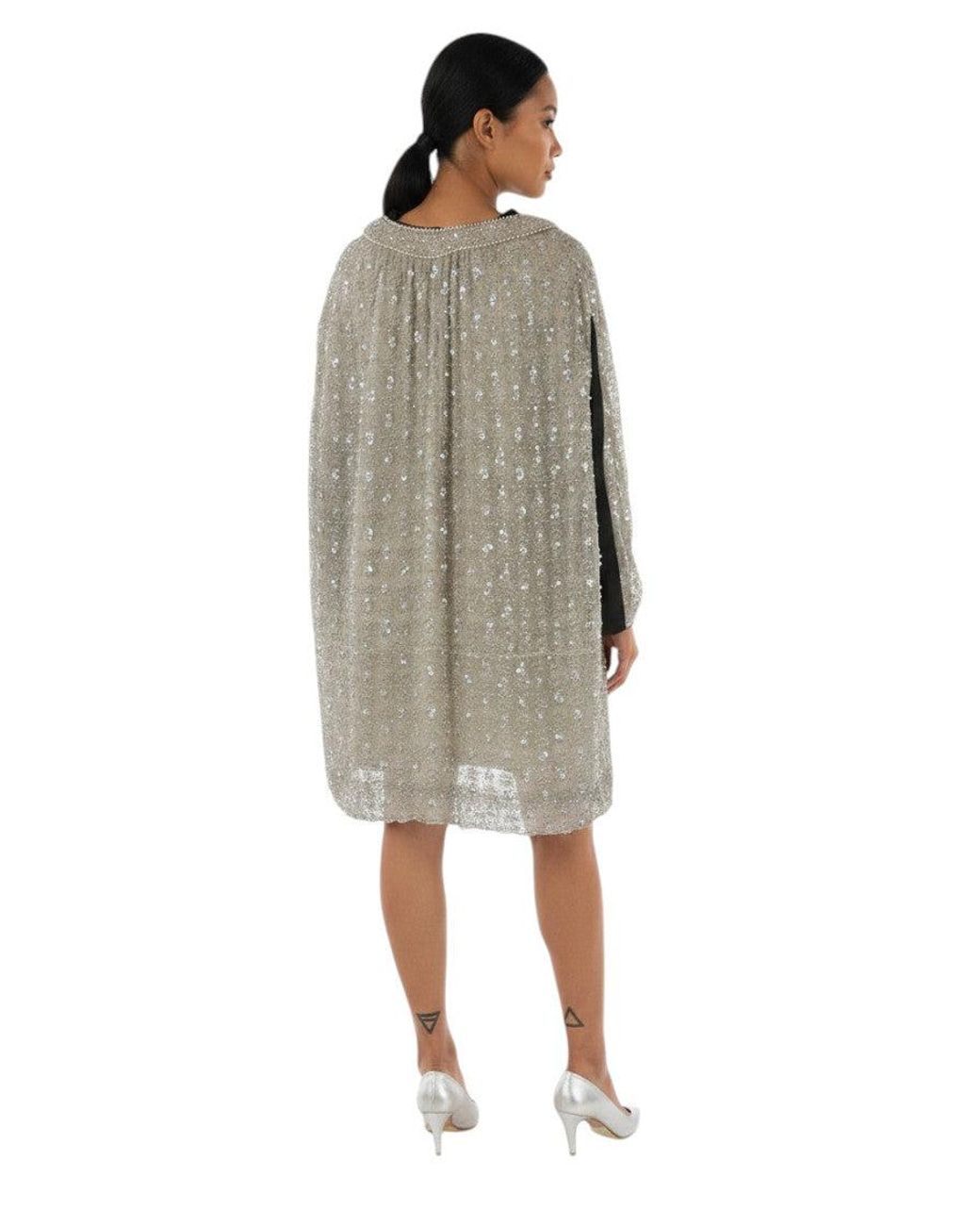Maison Margiela Black Embellished Crew Neck Mini Dress