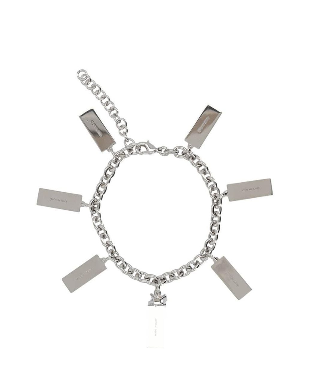 MM6 by Maison Margiela White Logo Charm Bracelet for men