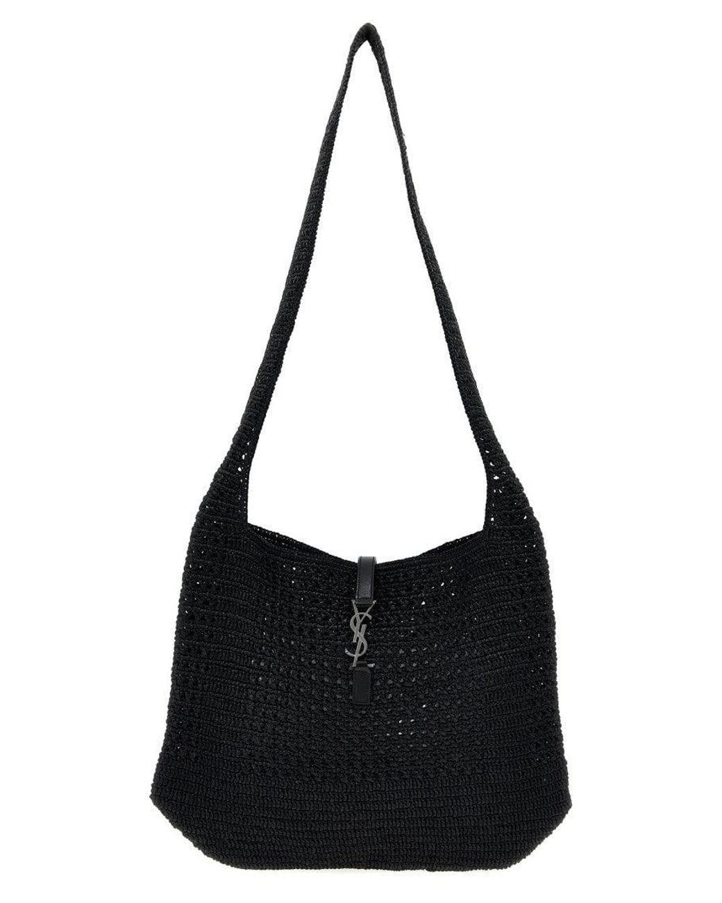 Saint Laurent Black Le 5 À 7 Raffia Crossbody Bag for men