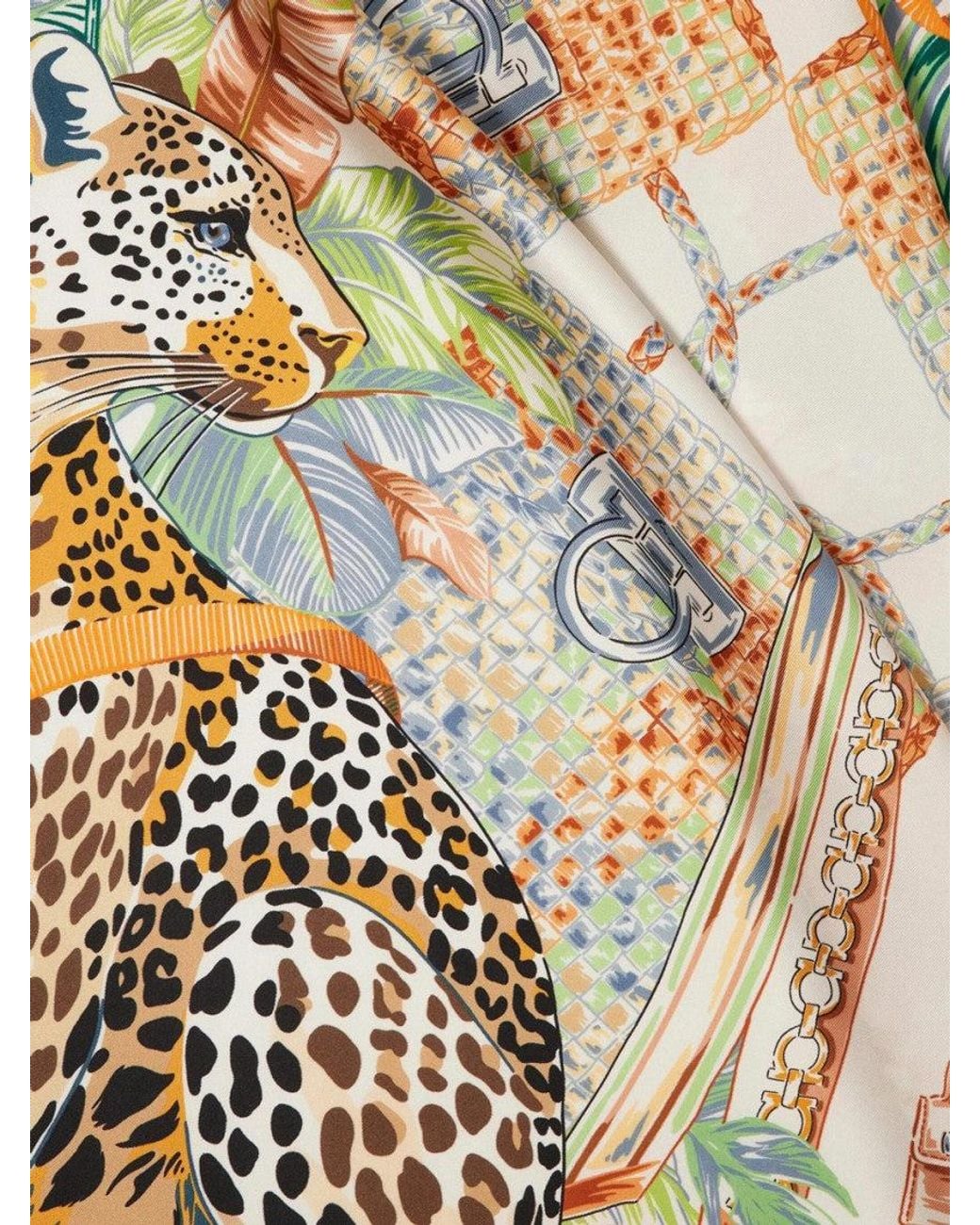 Ferragamo Metallic Printed Scarf