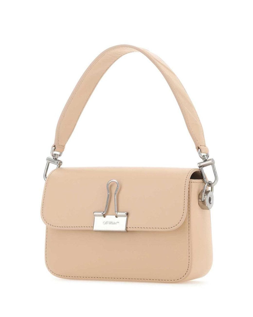 Off-White c/o Virgil Abloh Natural Off Light Leather Small Plain Binder Handbag