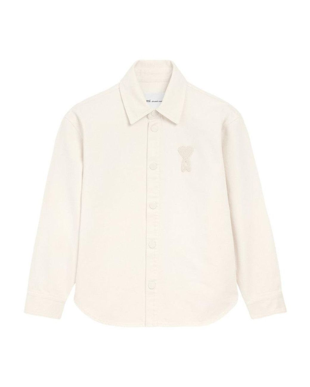 AMI White Off Regular Overshirt for men