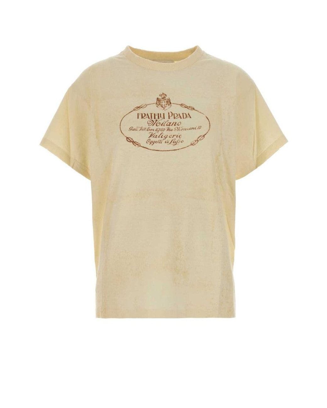 Prada White Graphic Crew Neck T-Shirt