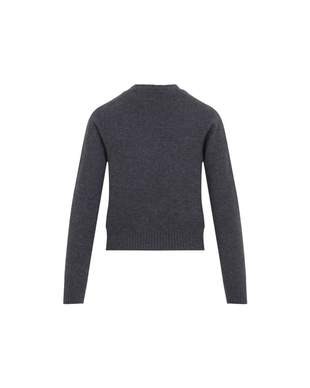 Jil Sander Blue Solid Crew Neck Sweater