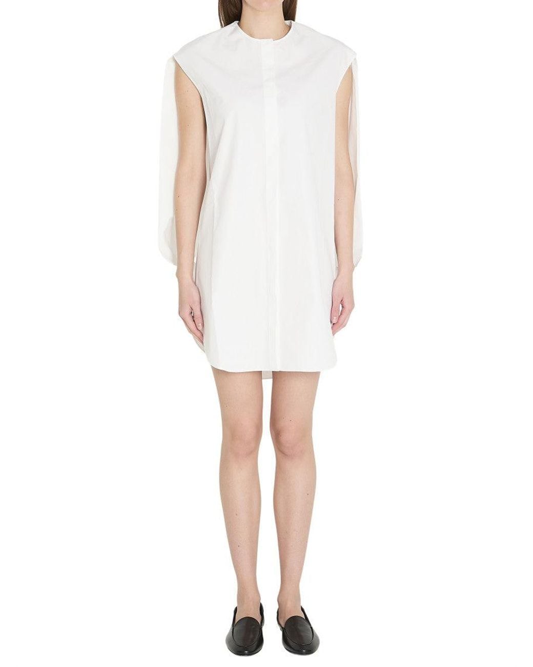 Jacquemus White Round Neck Mini Dress