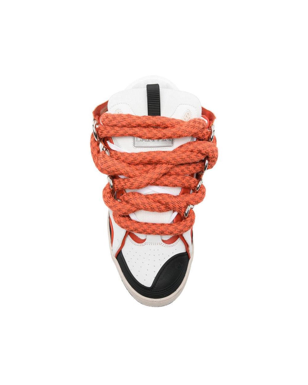 Lanvin Red Color Block Curb Sneakers for men