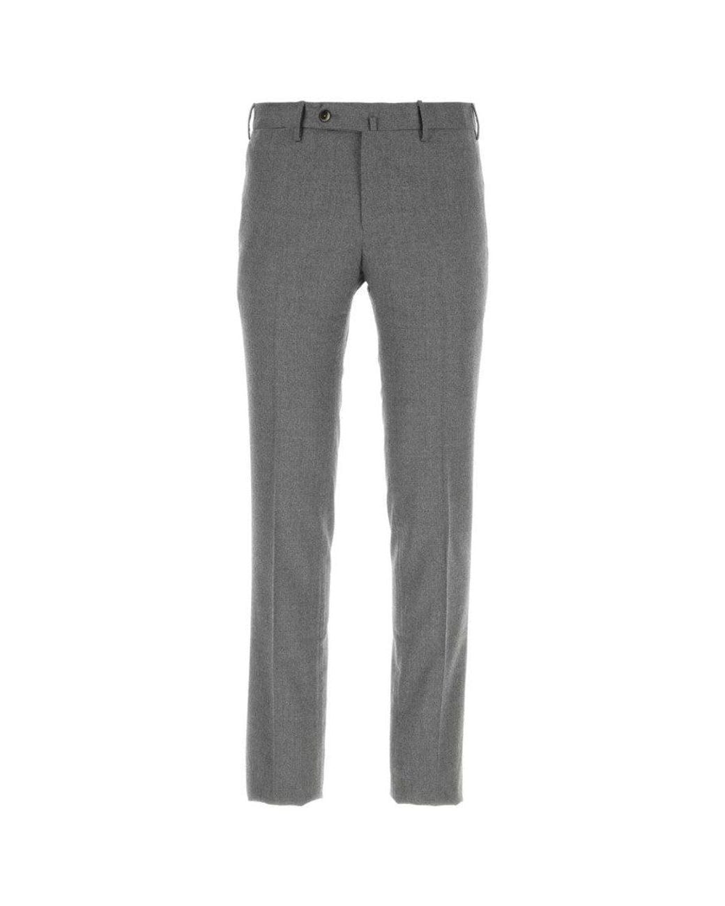 PT Torino Gray Flat Front Pants for men