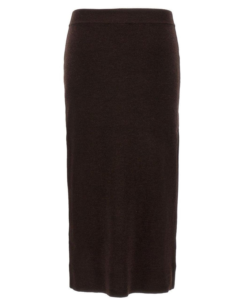Victoria Beckham Black 'Bottoni' Midi Skirt