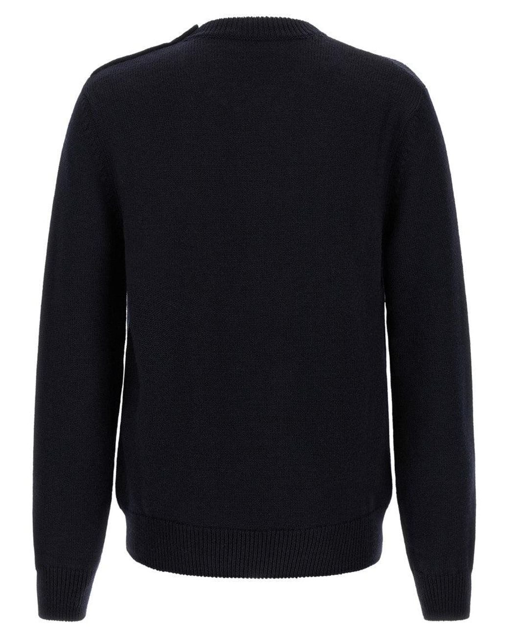 Dolce & Gabbana Blue Dolce & Gabbana Embroidered Coat Of Arms Sweater for men