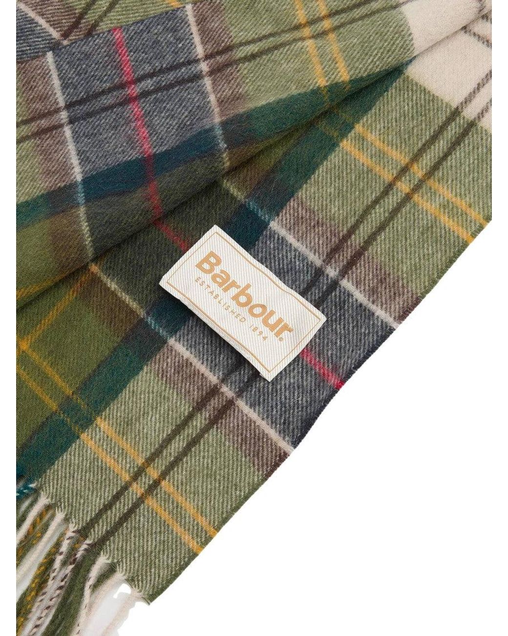 Barbour Green Check Scarf for men