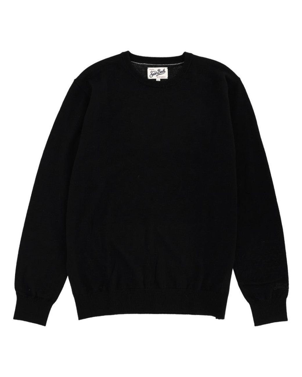 Mc2 Saint Barth Black Crew Neck Sweater for men
