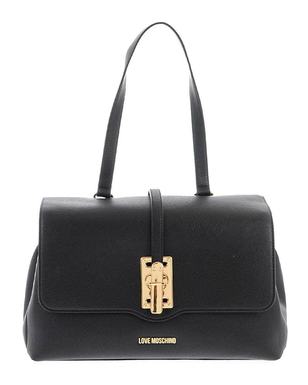 Love Moschino Black Logo Large Shoulder Bag