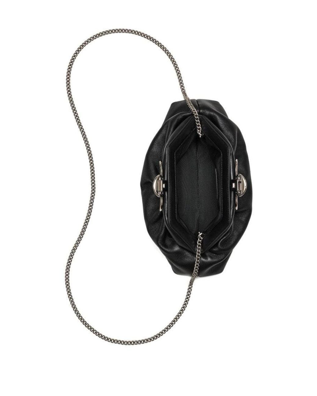 Marc Jacobs Black Claw Clip Medium Clutch